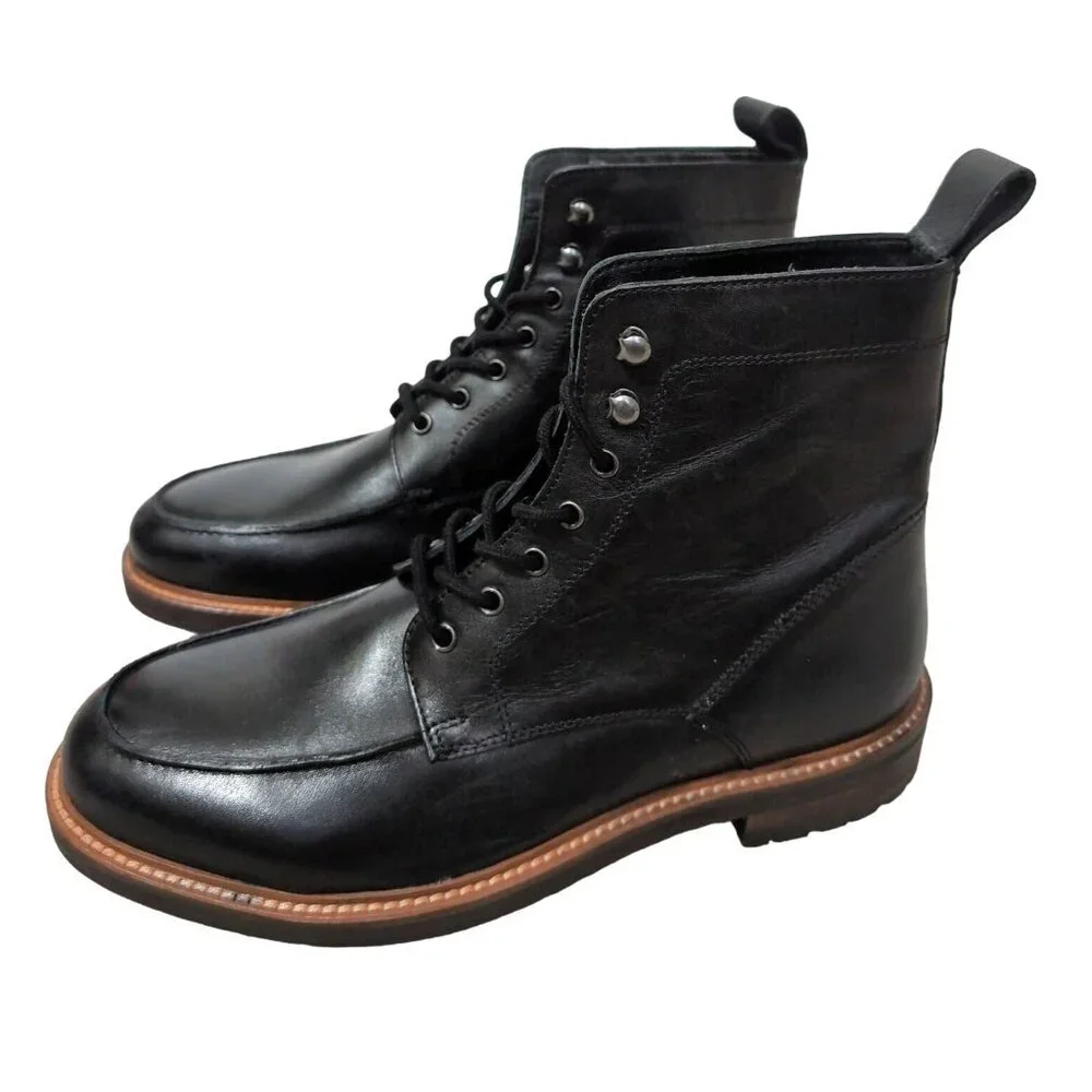 Express Hiker Chukka Boot Mens 9 Black Leather Lace Up City Casual Modern